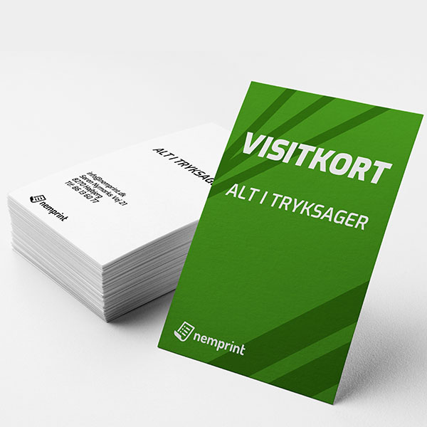 visitkort med print, kort levering trykt i danmark