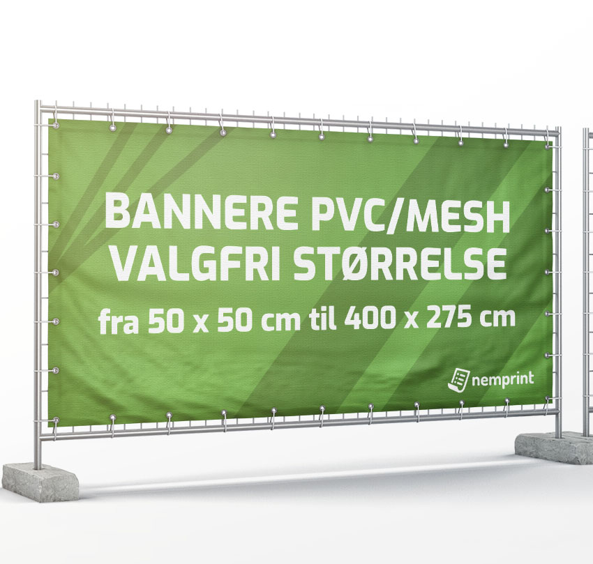 Bannere PVC i valgfri størrelse op til 4 m