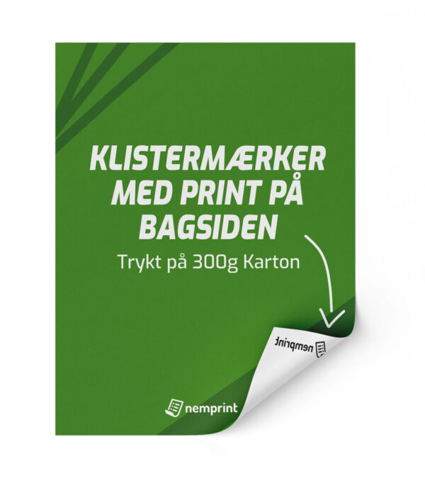 Klistermærker med print på bagsiden