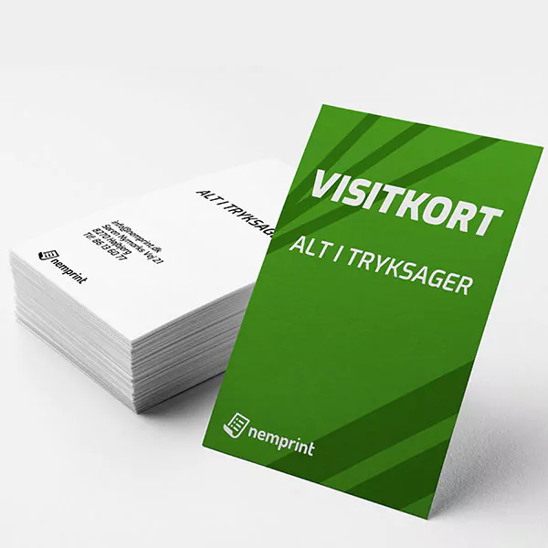 visitkort med print, kort levering trykt i danmark